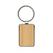 Eckiger Schlüsselring aus RCS rec. Zinklegierung mit Bambus, silber, braun