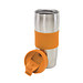 Edelstahl-Isolierbecher Kaffeepause, 400 ml, silber/orange