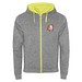 Fuji Kaputzensweatjacke Unisex, heather grau / Fluor Yellow, S