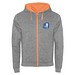 Fuji Kaputzensweatjacke Unisex, heather grau / Fluor Orange, XL