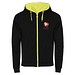 Fuji Kaputzensweatjacke Unisex, schwarz / Fluor Yellow, XL