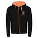 Fuji Kaputzensweatjacke Unisex, schwarz / Fluor Orange, XL