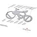 Geschenkartikel: ROMINOX® Key Tool Bicycle / Fahrrad (19 Funktionen) im Motiv-Mäppchen Danke, silber