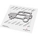 Geschenkartikel: ROMINOX® Key Tool SUV / Auto (19 Funktionen) im Motiv-Mäppchen Danke, silber