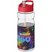 H2O Active® Base Tritan™ 650 ml Sportflasche mit Ausgussdeckel, transparentklar/rot