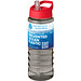 H2O Active® Eco Treble 750 ml Sportflasche mit Stülpdeckel & Trinktülle, kohle, weiß