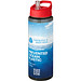 H2O Active® Eco Vibe 850 ml Sportflasche mit Ausgussdeckel, kohle, rot