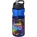 H2O Base Sportflasche mit Ausgussdeckel, 650 ml, blau,schwarz