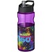 H2O Base Sportflasche mit Ausgussdeckel, 650 ml, lila,schwarz
