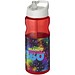 H2O Base Sportflasche mit Ausgussdeckel, 650 ml, rot,weiss