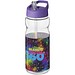 H2O Base Sportflasche mit Ausgussdeckel, 650 ml, transparent,lila