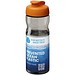 H2O Eco Sportflasche mit Klappdeckel, 650 ml, kohle/orange