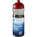 H2O Eco Sportflasche mit Stülpdeckel, 650 ml, kohle/rot