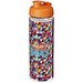 H2O Vibe Sportflasche mit Klappdeckel, 850 ml, transparent,orange