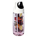 HydroFruit 700 ml Sportflasche aus recyceltem Kunststoff mit Klappdeckel und Trinkhalm, transparent weiss