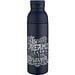 Illuminate 650 ml RCS-zertifizierte doppelwandige Trinkflasche aus recyceltem Edelstahl mit 3-teiligem Deckelset, navy