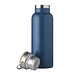 Isolierflasche Helsinki mit Bambusdeckel, 500 ml, blau