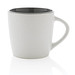 Keramiktasse innen coloriert, weiß, grau