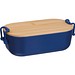 Lunchbox mit Bambusdeckel und Bügelverschluss, dunkelblau