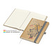 Geiger-Notes Match-Book Creme Bestseller Notizbuch Natura braun A5, inkl. Druck, silbergrau