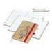 Geiger-Notes Match-Hybrid White Bestseller Notizbuch A4, Natura braun, inkl. Druck, rot