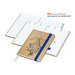Geiger-Notes Match-Hybrid White Bestseller Notizbuch A5, Natura braun, inkl. Druck, mittelblau
