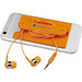 Ohrhörer mit Kabel und Silikon Telefontasche, orange Ohrhörer mit Kabel und Silikon Telefontasche, orange