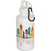 Oregon 400 ml einfarbige RS-zertifizierte Trinkflasche aus recyceltem Kunststoff mit Karabinerhaken, weiss