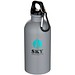 Oregon 400 ml matte RCS-zertifizierte einwandige Trinkflasche aus recyceltem Edelstahl mit Karabinerhaken, grau