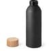 QUETA. Aluminiumflasche mit Bambusdeckel 550 ml, Schwarz