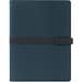 SANDERSON FOLDER. A4-Ordner aus PU (50% recycelt) mit Magnetverschluss und Notizblock mit linierten Seiten, Blau