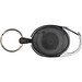 Schlüsselanhänger mit Karabiner und ausziehbarem Schlüsselring, schwarz