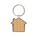 Schlüsselring Haus aus RCS rec. Zinklegierung mit Bambus, silber, braun