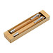 Schreibset DOUBLE BAMBOO,braun, silber