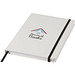 Spectrum weißes DIN A5 Notizbuch mit farbigem Gummiband, weiss,schwarz