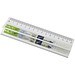 Sticky-Mate® Haftnotizen mit gedrucktem 15 cm Lineal aus recyceltem Material, weiss, 25 pages