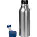 Trinkflasche aus Aluminium mit Silikondeckel, 600 ml, blau