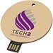 USB-Stick 2.0 rund aus recyceltem Papier, Kraftpapier, 16GB