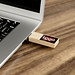 USB-Stick Holz mit Leuchtlogo, 128 GB, ahorn