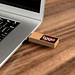 USB-Stick Holz mit Leuchtlogo, 8 GB, bambus