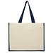 Varai 320 g/m Canvas und Jute Einkaufstasche 23L, navy