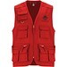 Venera Arbeitsweste mit V-Ausschnitt und mehreren Taschen, 200 g/m2, rot, 3XL