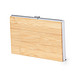 Visitenkartenetui mit Bambusdeckel, beige/silber