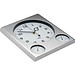 Wanduhr mit Hygrometer und Thermometer aus Kunststoff, grau