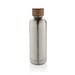 Wood Vakuumflasche aus RCS recyceltem Stainless-Steel, silber