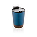 XD COLLECTION GRS rPP Edelstahl-Kaffeebecher mit Kork, blau