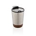 XD COLLECTION GRS rPP Edelstahl-Kaffeebecher mit Kork, silber