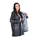 Zweifarbige phthalatfreie Wende-Regenjacke aus PVC, schwarz / silber Zweifarbige phthalatfreie Wende-Regenjacke aus PVC, schwarz / silber