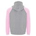 Badet zweifarbiger Kapuzenpullover für Kinder, heather grau / hellrosa, 9/10