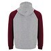 Badet zweifarbiger Kapuzenpullover für Kinder, heather grau / Garnet, 9/10